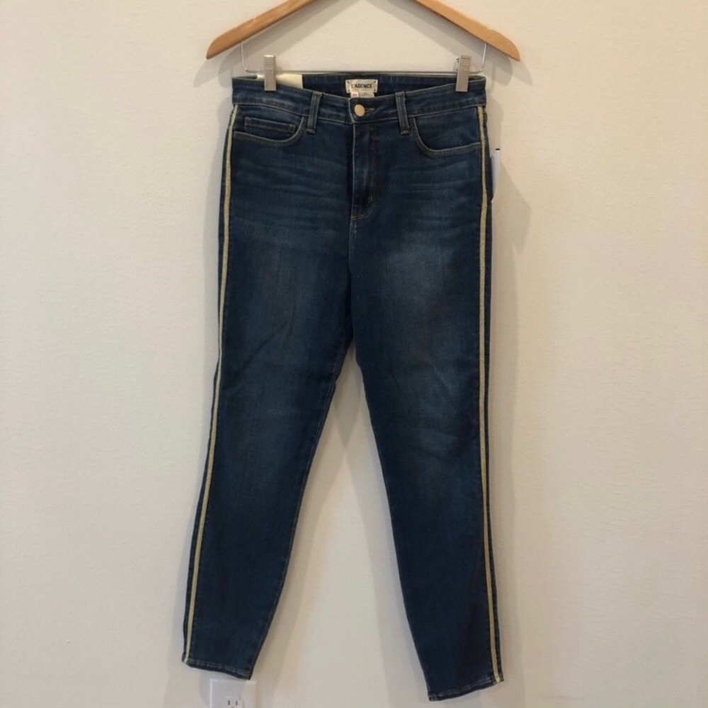 NWT Lagence Jeans w/ gold ribbon trim